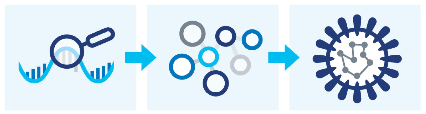 image representing the three steps of DNA sequencing